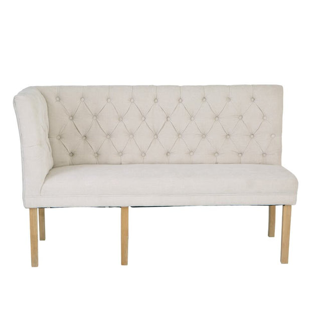 Alexandra Classic Cream Fabric Corner Dining Bench With Back