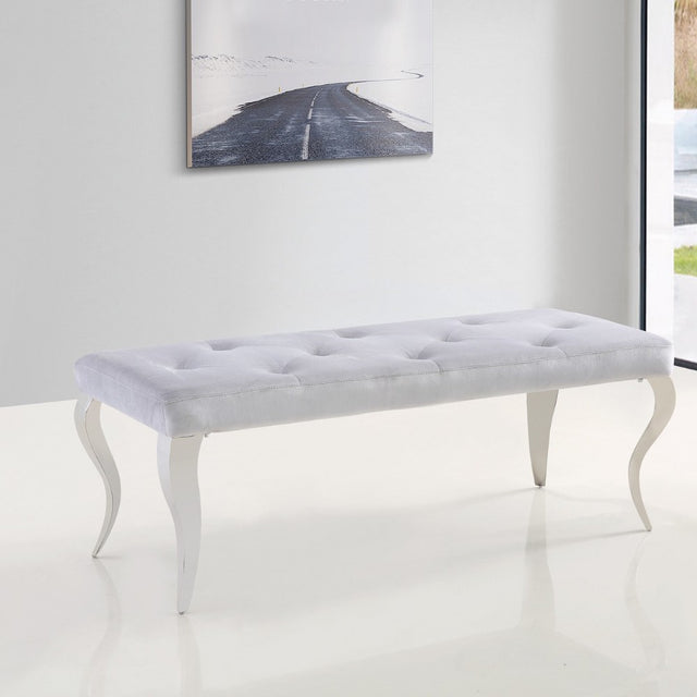 Classic-Cream-Velvet-Dining-Bench-Curved-Metal-Legs-130cm