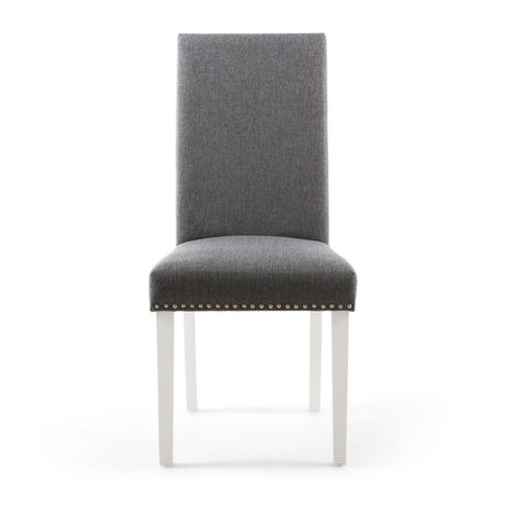 Classic-Dark-Grey-Linen-Dining-Chair-White-Rubberwood-Legs-Set-of-2