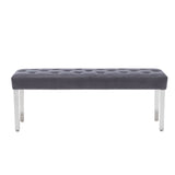 Classic-Dark-Grey-Velvet-Dining-Bench-Metal-Legs-130cm