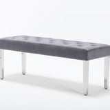 Classic-Dark-Grey-Velvet-Dining-Bench-Metal-Legs-130cm