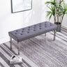 Classic-Dark-Grey-Velvet-Dining-Bench-Metal-Legs-130cm