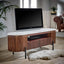 Kampala Rustic Genuine White Marble And Dark Mango Wood TV Stand With Storage