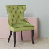 Classic-Green-Velvet-Button-Back-Dining-Chair-Black-Metal-Legs-Set-of-2