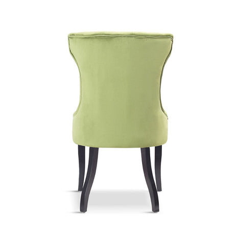 Classic-Green-Velvet-Button-Back-Dining-Chair-Black-Metal-Legs-Set-of-2