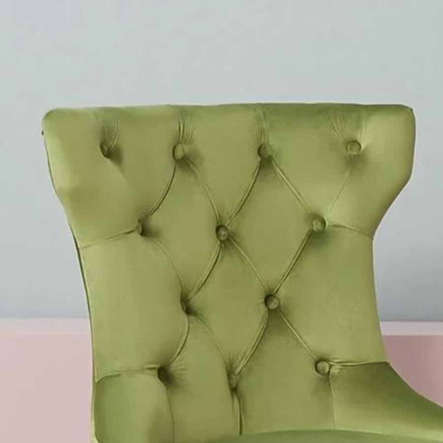 Classic-Green-Velvet-Button-Back-Dining-Chair-Black-Metal-Legs-Set-of-2