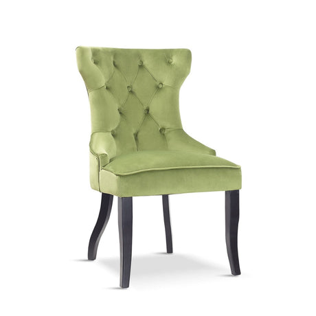 Classic-Green-Velvet-Button-Back-Dining-Chair-Black-Metal-Legs-Set-of-2