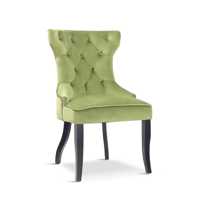 Classic-Green-Velvet-Button-Back-Dining-Chair-Black-Metal-Legs-Set-of-2