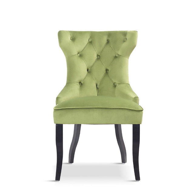 Classic-Green-Velvet-Button-Back-Dining-Chair-Black-Metal-Legs-Set-of-2