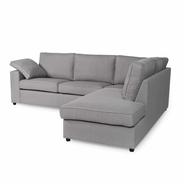 Classic-Grey-Fabric-4-Seater-Corner-Sofa-4-Piece-220cm