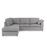 Classic-Grey-Fabric-4-Seater-Corner-Sofa-4-Piece-220cm