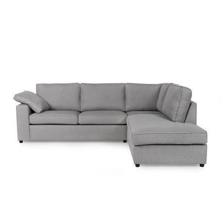 Classic-Grey-Fabric-4-Seater-Corner-Sofa-4-Piece-220cm