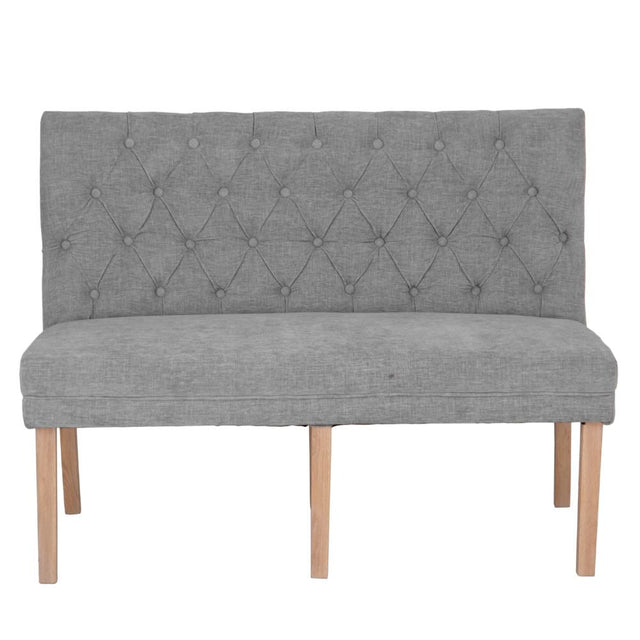 Alexandra Classic Grey Fabric Corner Dining Bench With Back