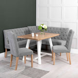 Alexandra Classic Grey Fabric Corner Dining Bench With Back