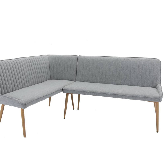 Monroe Classic Grey Linen Corner Dining Bench With Back