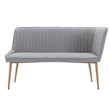 Monroe Classic Grey Linen Corner Dining Bench With Back