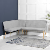 Monroe Classic Grey Linen Corner Dining Bench With Back