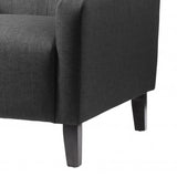 Classic-Grey-Fabric-Lounge-Chair-With-Deep-Buttoned-Back-&-Wood-Legs