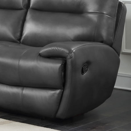 Classic-Grey-Faux-Leather-Reclining-Sofa-2-Seater-165cm