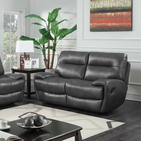 Classic-Grey-Faux-Leather-Reclining-Sofa-2-Seater-165cm