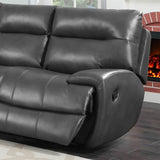 Classic-Grey-Faux-Leather-Reclining-Sofa-3-Seater-220cm-with-2-recliners