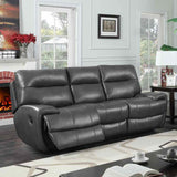 Classic-Grey-Faux-Leather-Reclining-Sofa-3-Seater-220cm-with-2-recliners