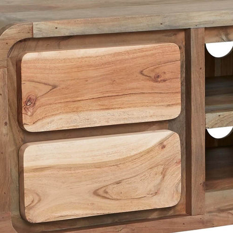 Rustic Solid Hardwood TV Stand With Storage