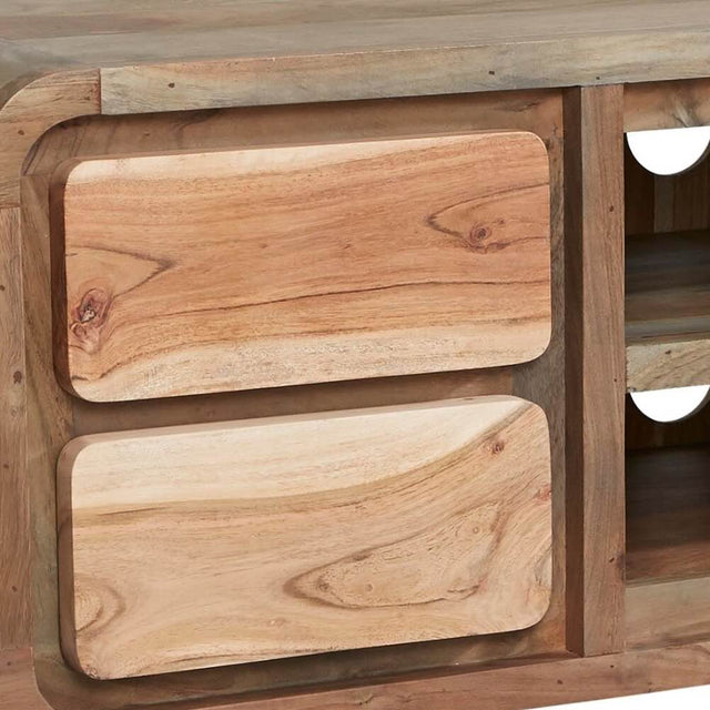 Rustic Solid Hardwood TV Stand With Storage