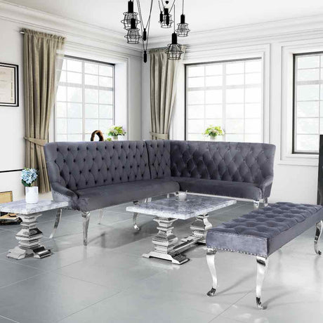 Classic-Large-Dark-Grey-Velvet-Corner-Dining-Bench-Metal-Curved-Legs