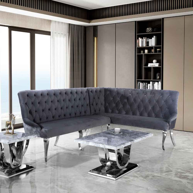 Classic-Large-Dark-Grey-Velvet-Corner-Dining-Bench-Metal-Curved-Legs