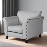 Classic-Light-Grey-Fabric-love-seater-Standard-Sofa-With-Studded-Detailing-Wood-Legs-100cm