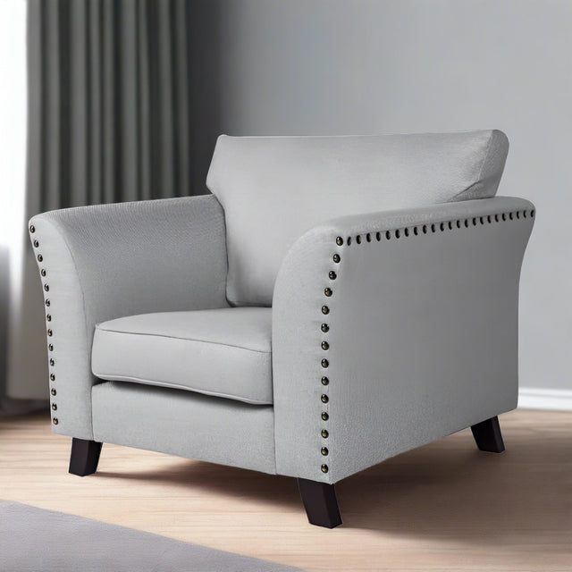 Classic-Light-Grey-Fabric-love-seater-Standard-Sofa-With-Studded-Detailing-Wood-Legs-100cm