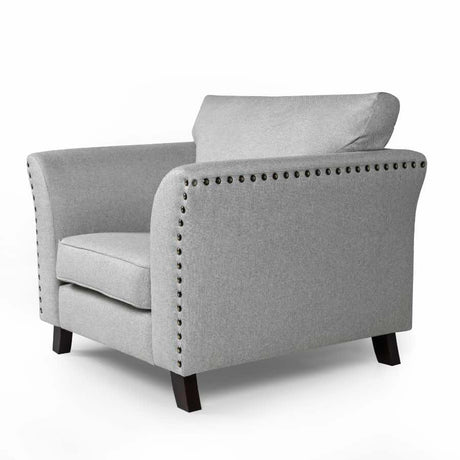 Classic-Light-Grey-Fabric-love-seater-Standard-Sofa-With-Studded-Detailing-Wood-Legs-100cm