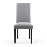 Classic-Light-Grey-Linen-Dining-Chair-Black-Rubberwood-Legs-Set-of-2