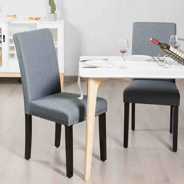 Classic-Light-Grey-Linen-Dining-Chair-Black-Rubberwood-Legs-Set-of-2