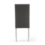 Classic-Light-Grey-Linen-Dining-Chair-White-Rubberwood-Legs-Set-of-2