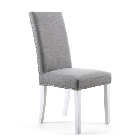 Classic-Light-Grey-Linen-Dining-Chair-White-Rubberwood-Legs-Set-of-2