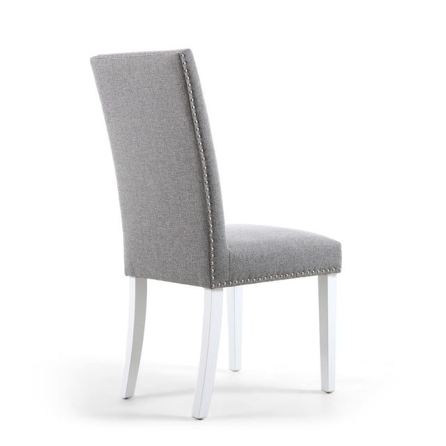 Classic-Light-Grey-Linen-Dining-Chair-White-Rubberwood-Legs-Set-of-2