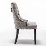 Classic-Light-Grey-Velvet-Knocker-Back-Dining-Chair-Diamond-Stitched-Back-Black-Metal-Legs-Set-of-2