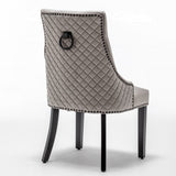 Classic-Light-Grey-Velvet-Knocker-Back-Dining-Chair-Diamond-Stitched-Back-Black-Metal-Legs-Set-of-2