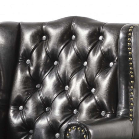 Classic-Luxury-Black-Faux-Leather-Lounge-Chair-With-Deep-Buttoned-Back-_-Chrome-Studded-Lining-Wood-Legs