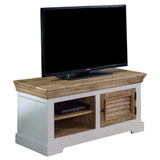 Manali Rustic Solid Mango Wood TV Stand With Storage