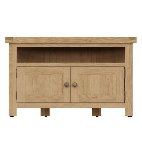 Arthur Classic Oak Wood Corner TV Stand With Storage