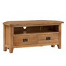 Canary Rustic Oak Wood Corner TV Stand With Storage