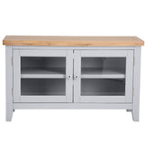 Alexandra Classic Oak Wood Grey TV Stand With Storage