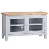 Alexandra Classic Oak Wood Grey TV Stand With Storage