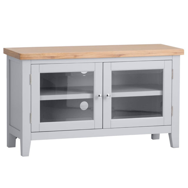 Alexandra Classic Oak Wood Grey TV Stand With Storage