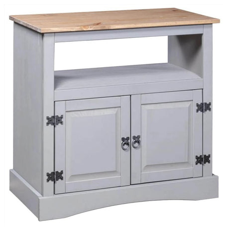 Annecy Rustic Oak Wood Grey TV Stand With Storage