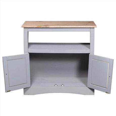 Annecy Rustic Oak Wood Grey TV Stand With Storage