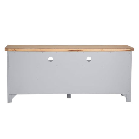 Alexandra Classic Oak Wood Large Grey TV Stand With Storage